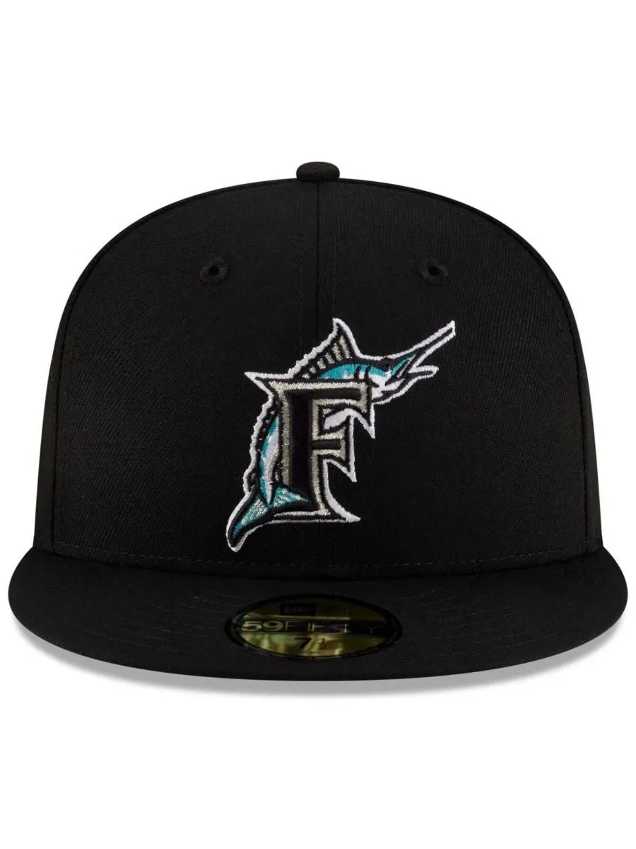 Бейсболка New Era Florida Marlins 59FIFTY — изображение 2 из 5, черный