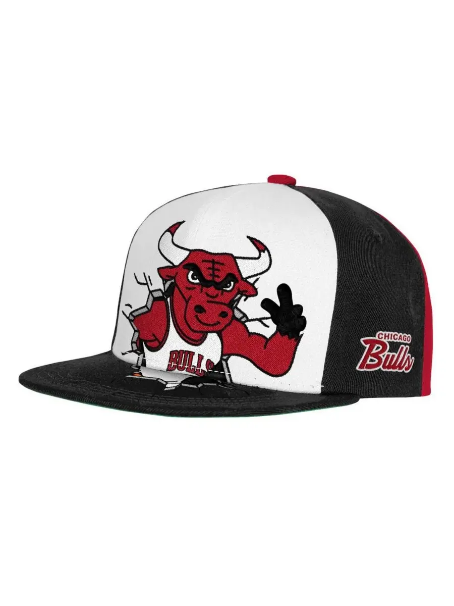 Кепка-снапбек с эмблемой талисмана Chicago Bulls Mitchell & Ness — изображение 1 из 3, черный