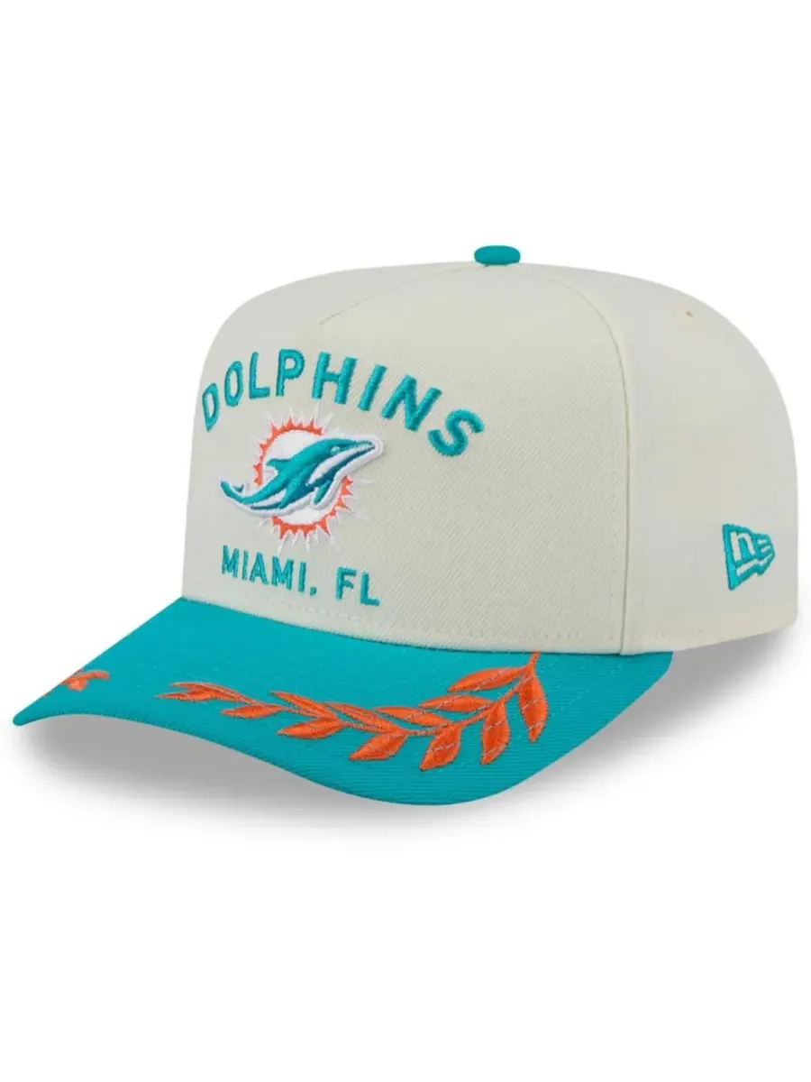 New Era Мужская кепка-бейсболка A-Frame 9FIFTY кремового/бирюзового цвета с символикой команды — изображение 1 из 5