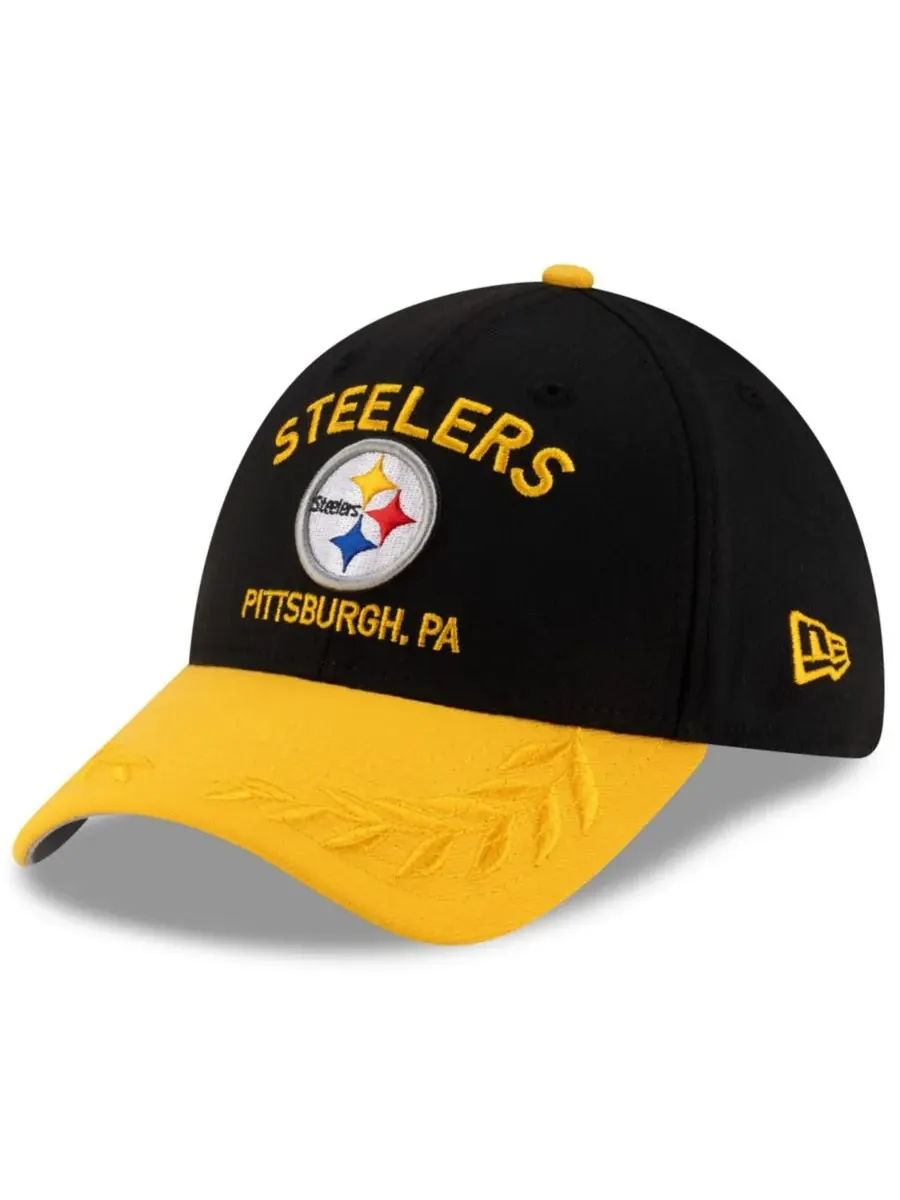 New Era Мужская черно-желтая кепка Pittsburgh Steelers 2025 NFL Draft 39THIRTY Flex Hat — изображение 1 из 5, черный желтый