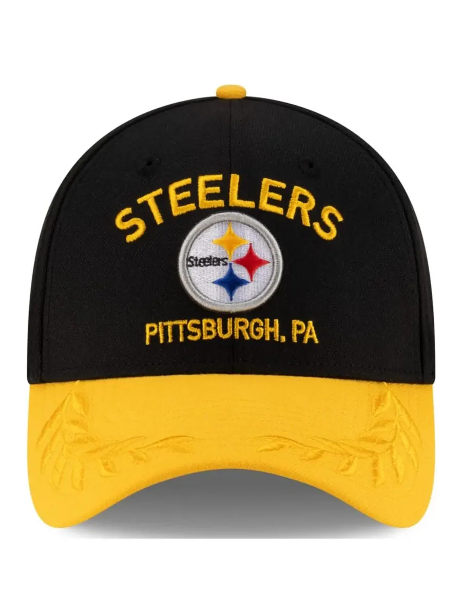 New Era Мужская черно-желтая кепка Pittsburgh Steelers 2025 NFL Draft 39THIRTY Flex Hat — изображение 4 из 5, черный желтый