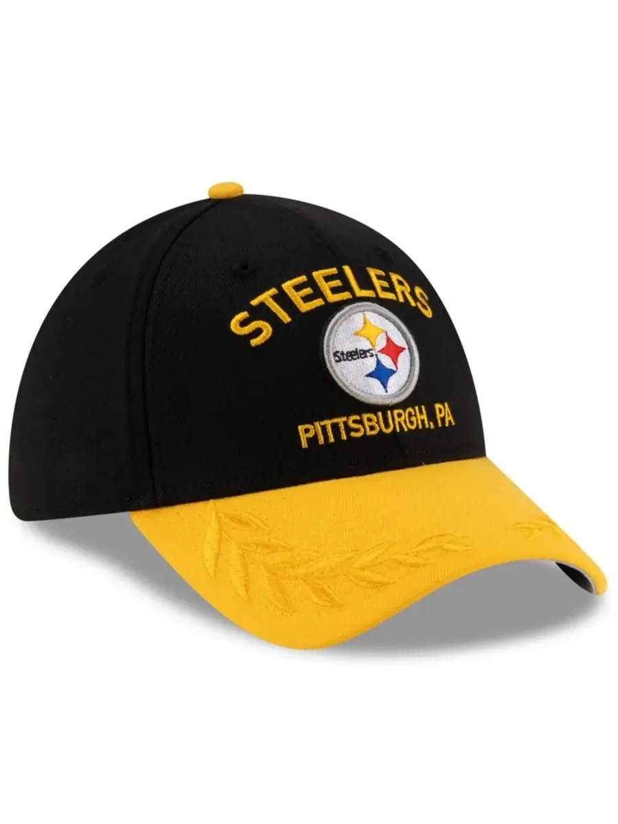 New Era Мужская черно-желтая кепка Pittsburgh Steelers 2025 NFL Draft 39THIRTY Flex Hat — изображение 5 из 5, черный желтый