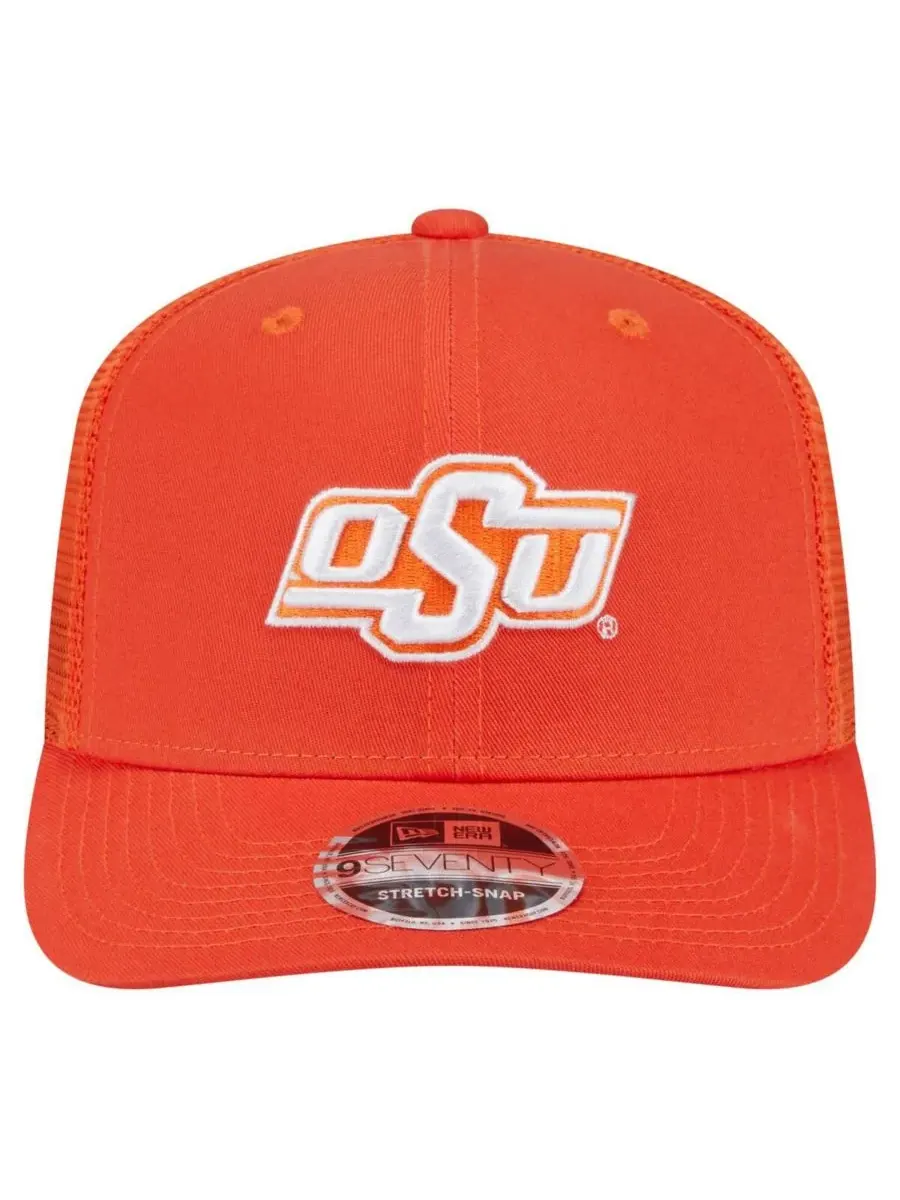 New Era Мужская оранжевая бейсболка Oklahoma State Cowboys Primary 9SEVENTY Trucker Stretch-Snap Hat — изображение 2 из 4