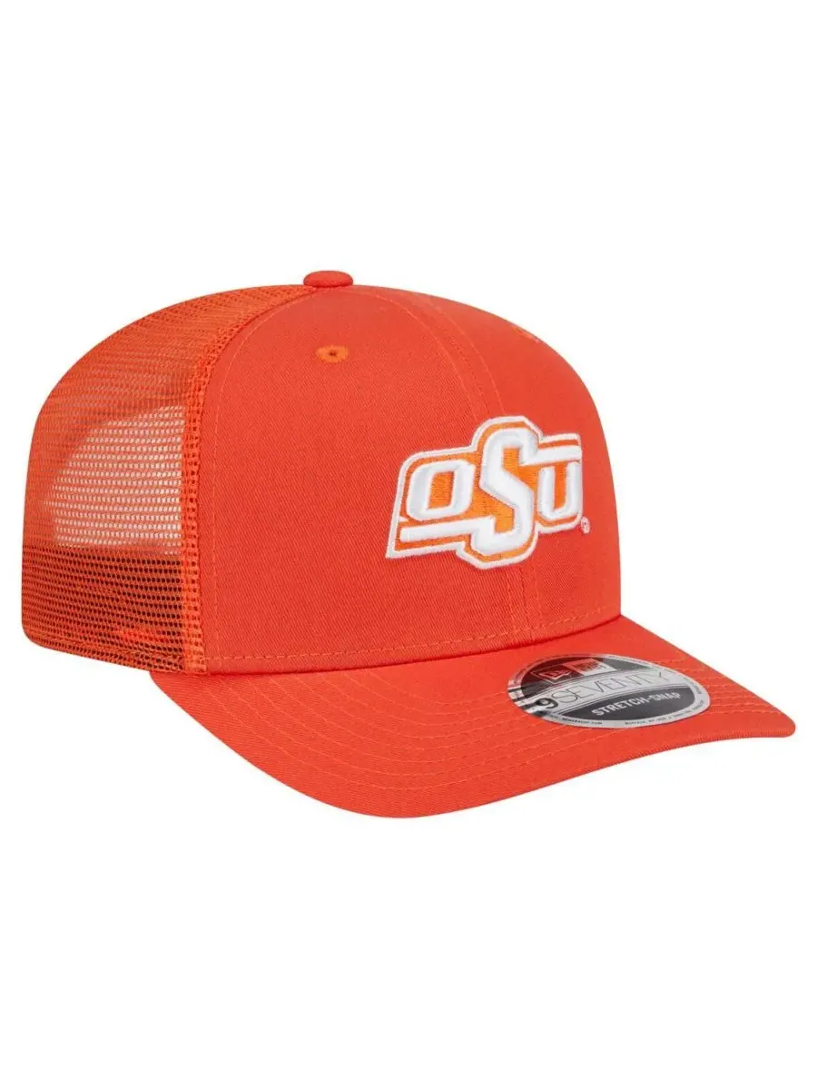 New Era Мужская оранжевая бейсболка Oklahoma State Cowboys Primary 9SEVENTY Trucker Stretch-Snap Hat — изображение 3 из 4