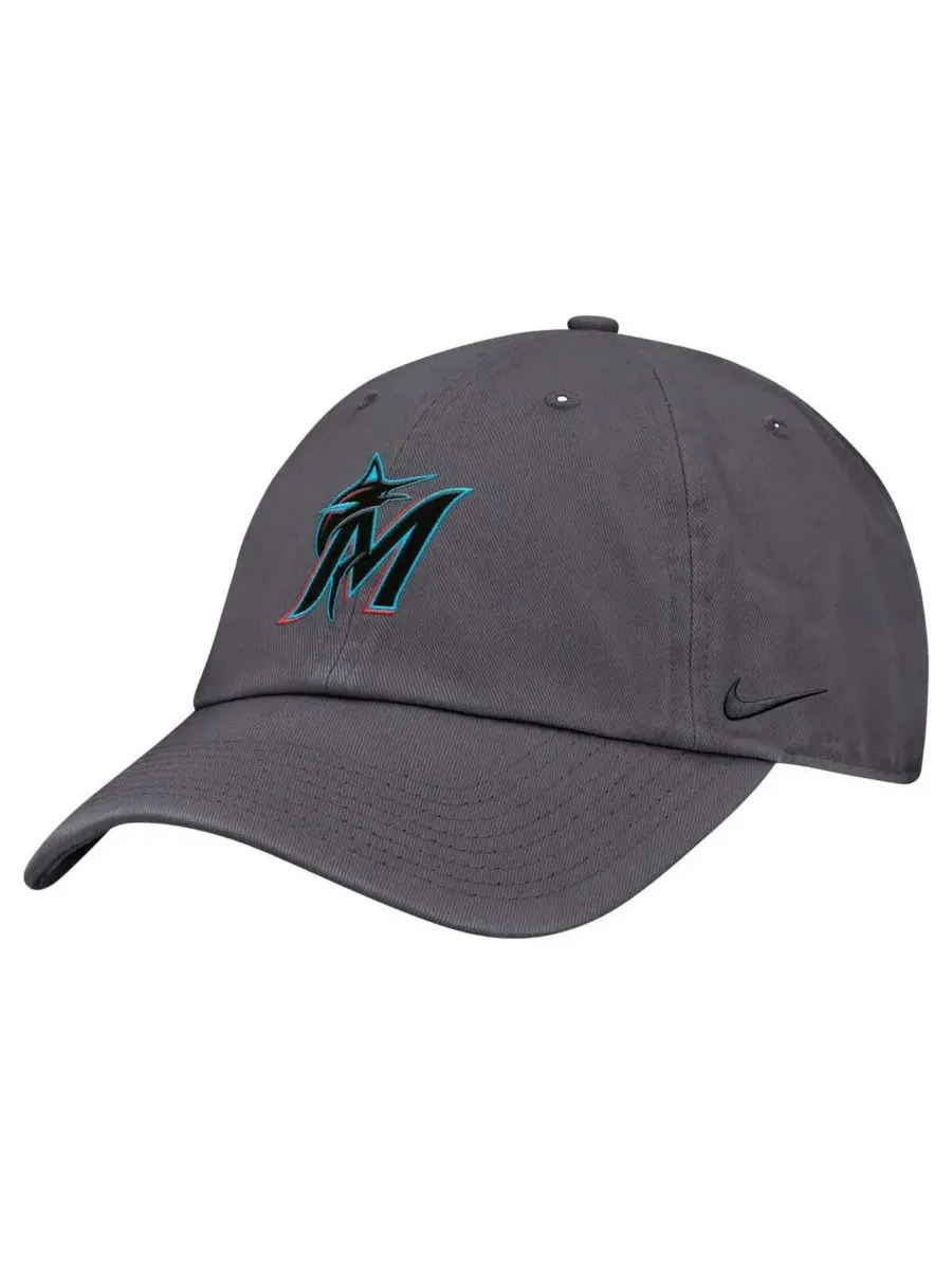 Nike Мужская серая регулируемая кепка Miami Marlins Club — изображение 1 из 4, серый