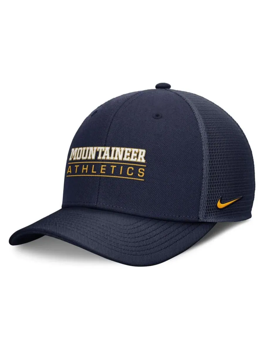 Nike Мужская темно-синяя регулируемая кепка West Virginia Mountaineers Rise — изображение 1 из 4, темно-синий