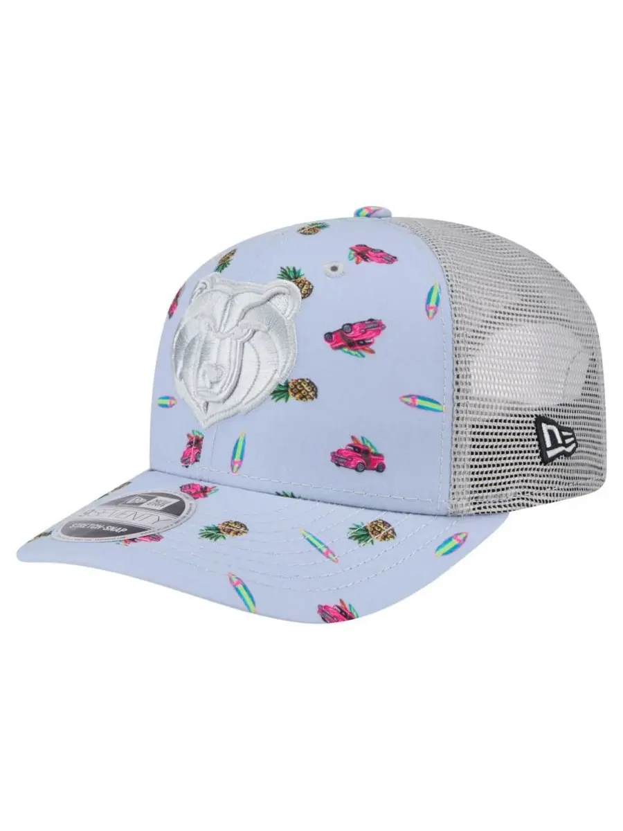 New Era Мужская светло-голубая/серая кепка Memphis Grizzlies Adventure Aloha Pattern 9SEVENTY с — изображение 1 из 4