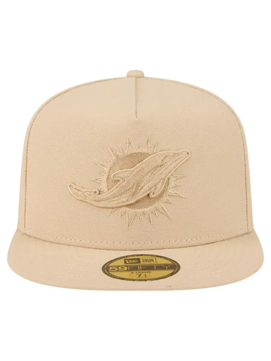 New Era Мужская светло-бежевая кепка Miami Dolphins Color Pack A-Frame 59FIFTY Fitted Hat — изображение 5 из 5