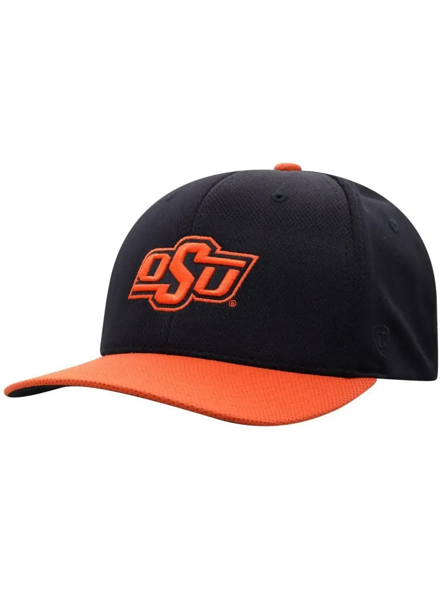 Top of the World Мужская черная бейсболка Oklahoma State Cowboys Reflex Fitted Hat — изображение 3 из 3, черный