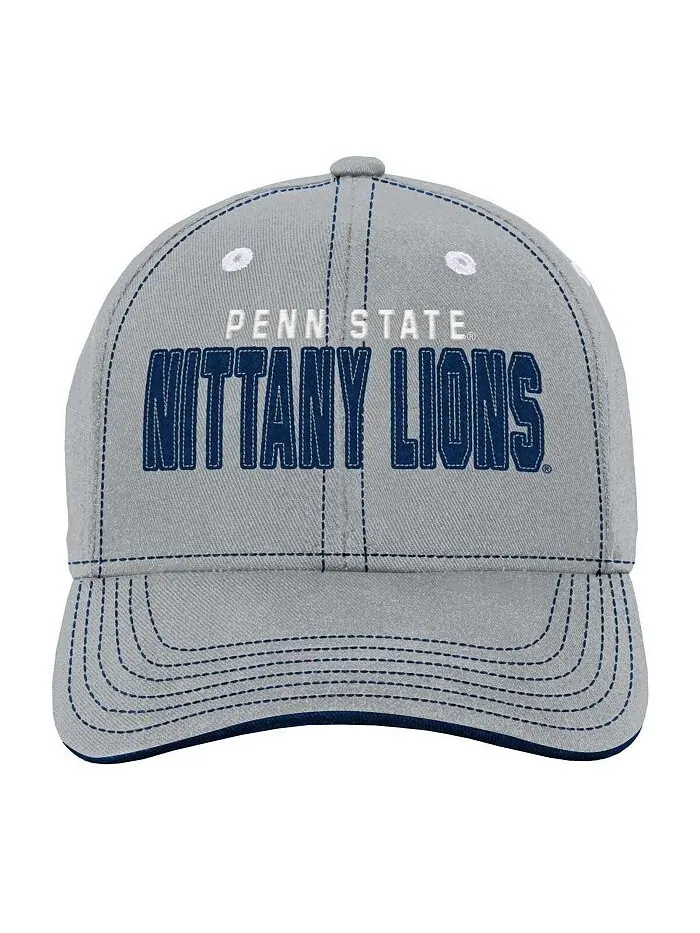 Серая регулируемая шапка с напуском для юношей и девочек Penn State Nittany Lions Old School — изображение 2 из 3, серый