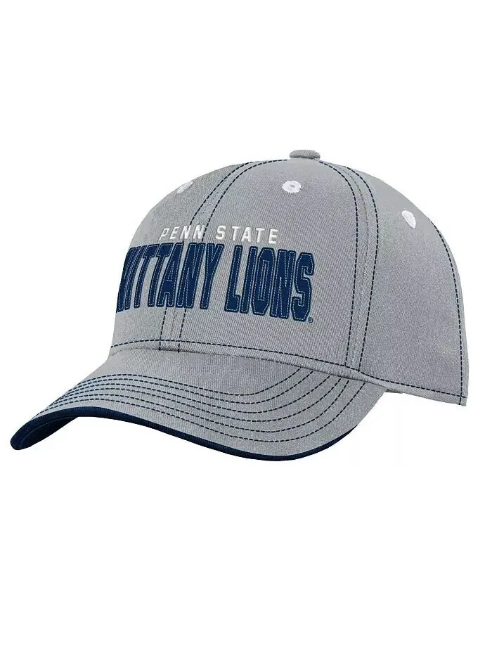 Серая регулируемая шляпа с напуском для юношей и девочек Penn State Nittany Lions Old School — изображение 1 из 3