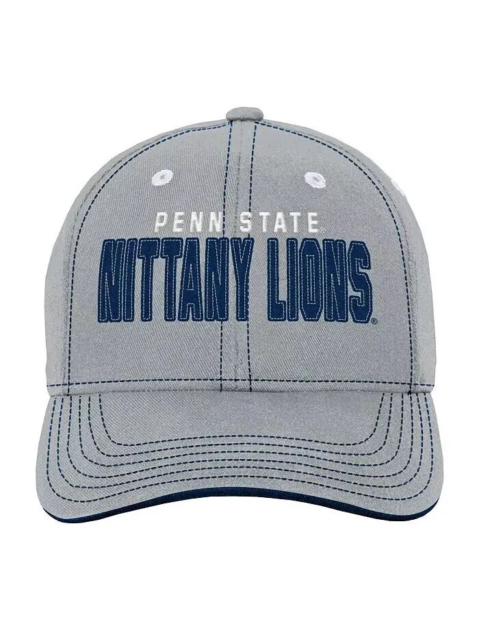Серая регулируемая шляпа с напуском для юношей и девочек Penn State Nittany Lions Old School — изображение 2 из 3