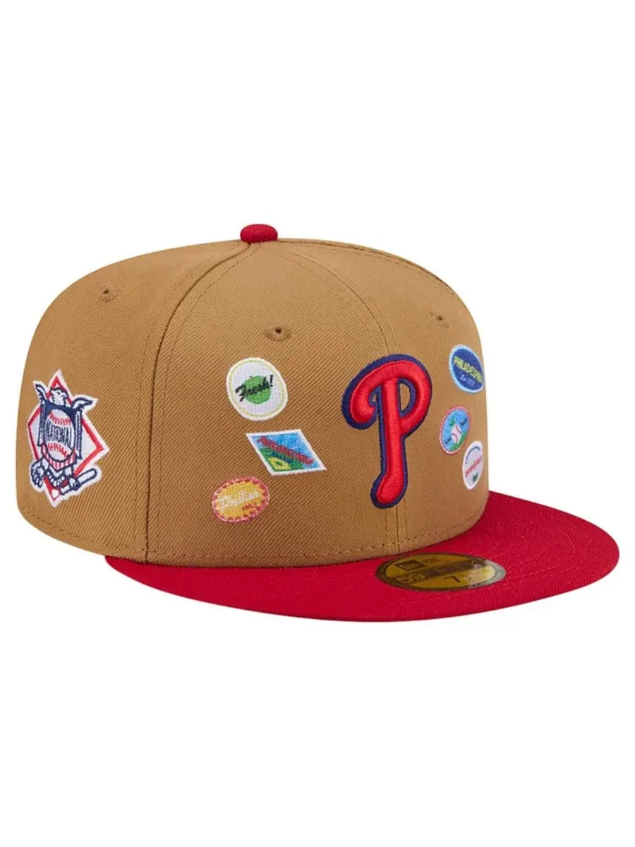 Кепка New Era Philadelphia Phillies Fruit Sticker 59FIFTY — изображение 1 из 7, бежевый