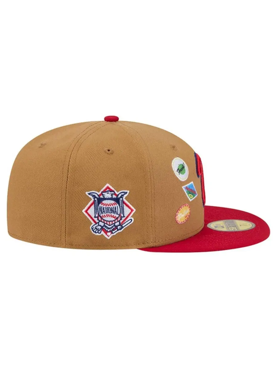 Кепка New Era Philadelphia Phillies Fruit Sticker 59FIFTY — изображение 6 из 7, бежевый