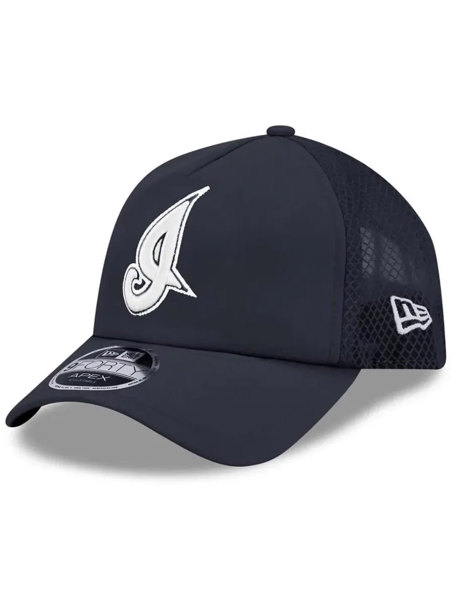 Бейсболка Navy Cleveland Indians 2026 Batting Practice Alternate Apex 9FORTY Adjustable Hat New Era — изображение 1 из 4