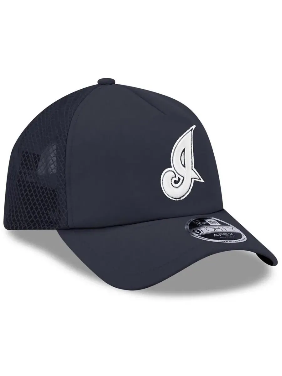Бейсболка Navy Cleveland Indians 2026 Batting Practice Alternate Apex 9FORTY Adjustable Hat New Era — изображение 3 из 4