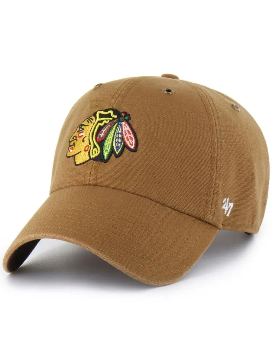Кепка с козырьком с вышивкой Chicago Blackhawks '47 Brand — изображение 1 из 4, коричневый