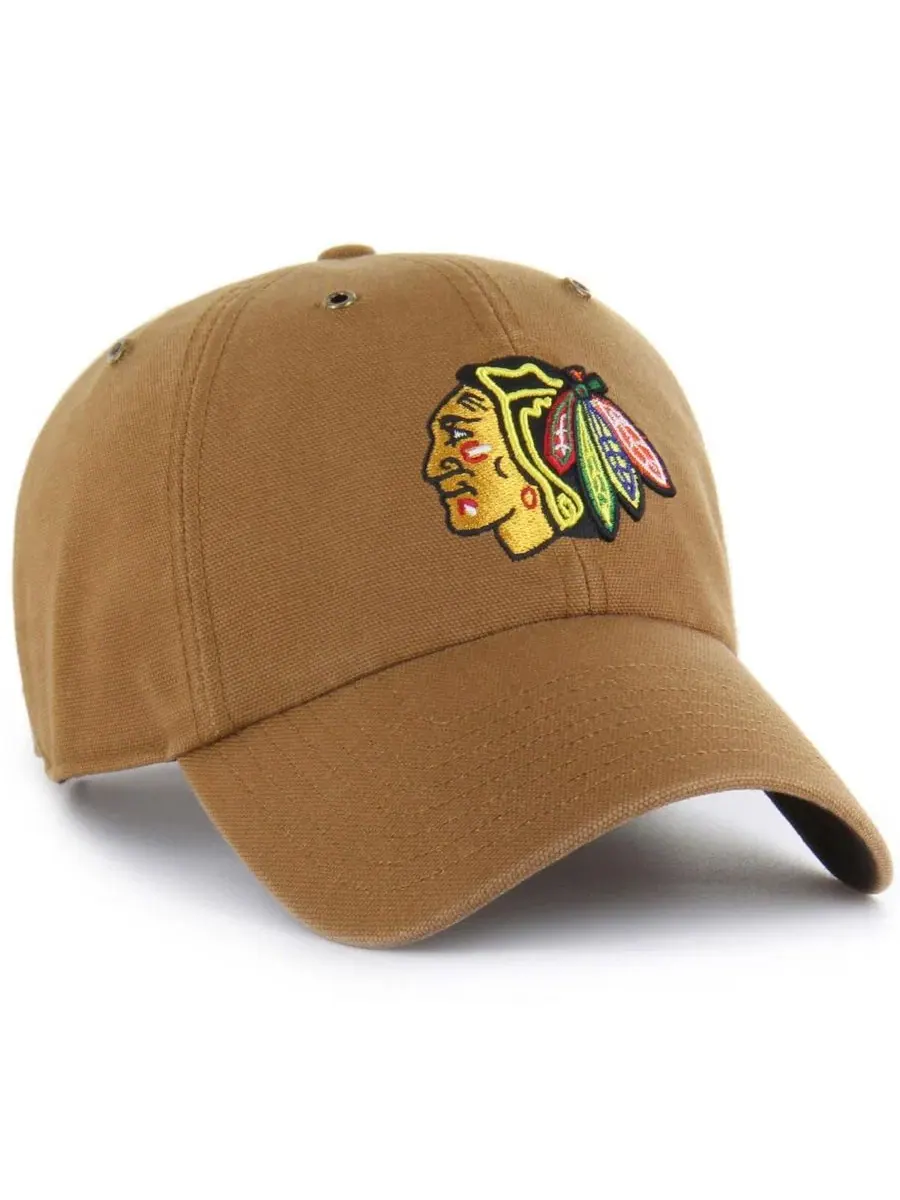 Кепка с козырьком с вышивкой Chicago Blackhawks '47 Brand — изображение 2 из 4, коричневый