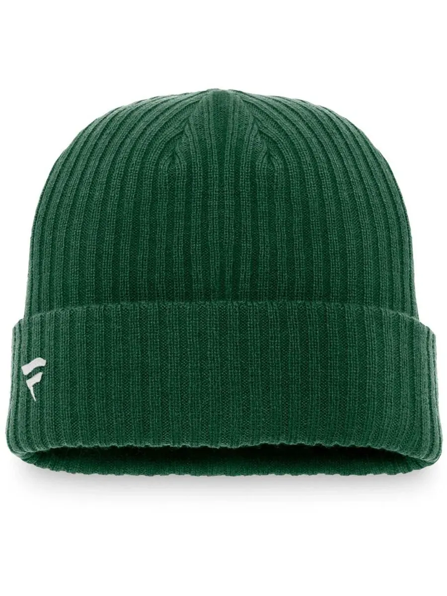 Вязаная шапка с отворотом Minnesota Wild Core Primary Logo Fanatics — изображение 2 из 2, зеленый