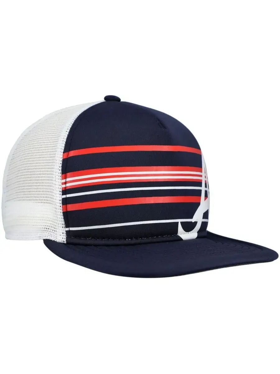 New Era Мужская темно-синяя кепка-тракер Atlanta Braves A-Frame 9FIFTY с застежкой-регулятором — изображение 3 из 4