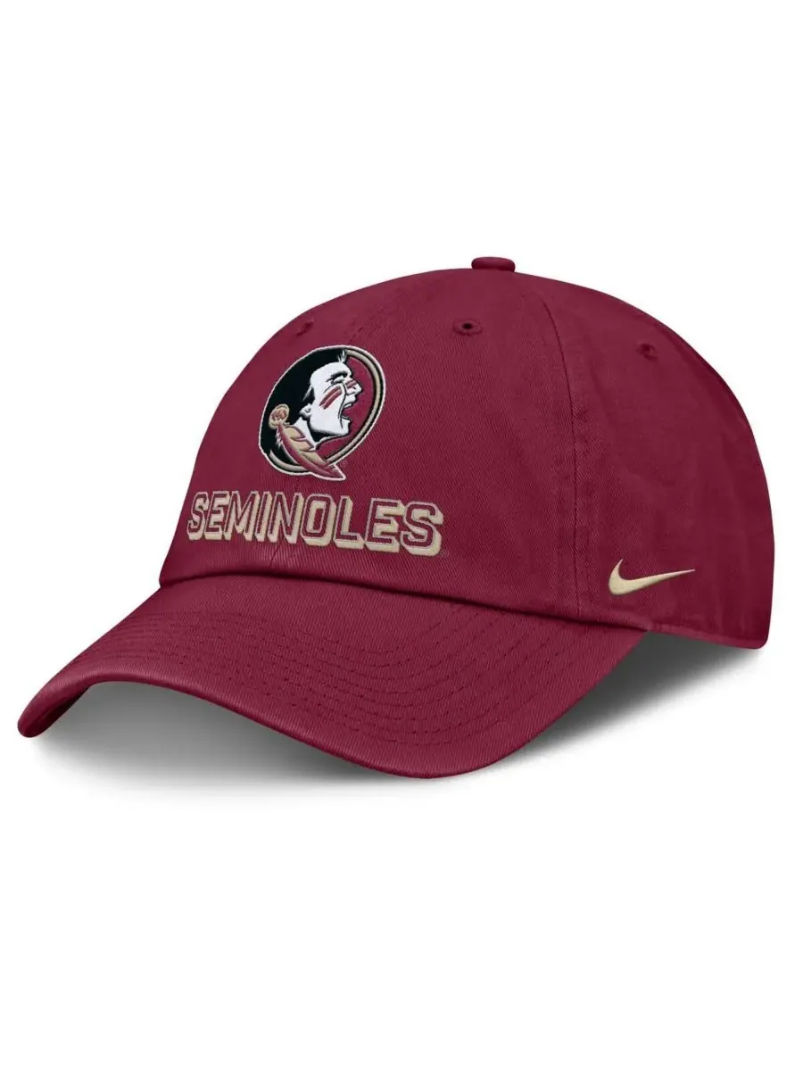 Мужская регулируемая бейсболка Garnet Florida State Seminoles 2025 On-Field Club Nike — изображение 1 из 4, гранат