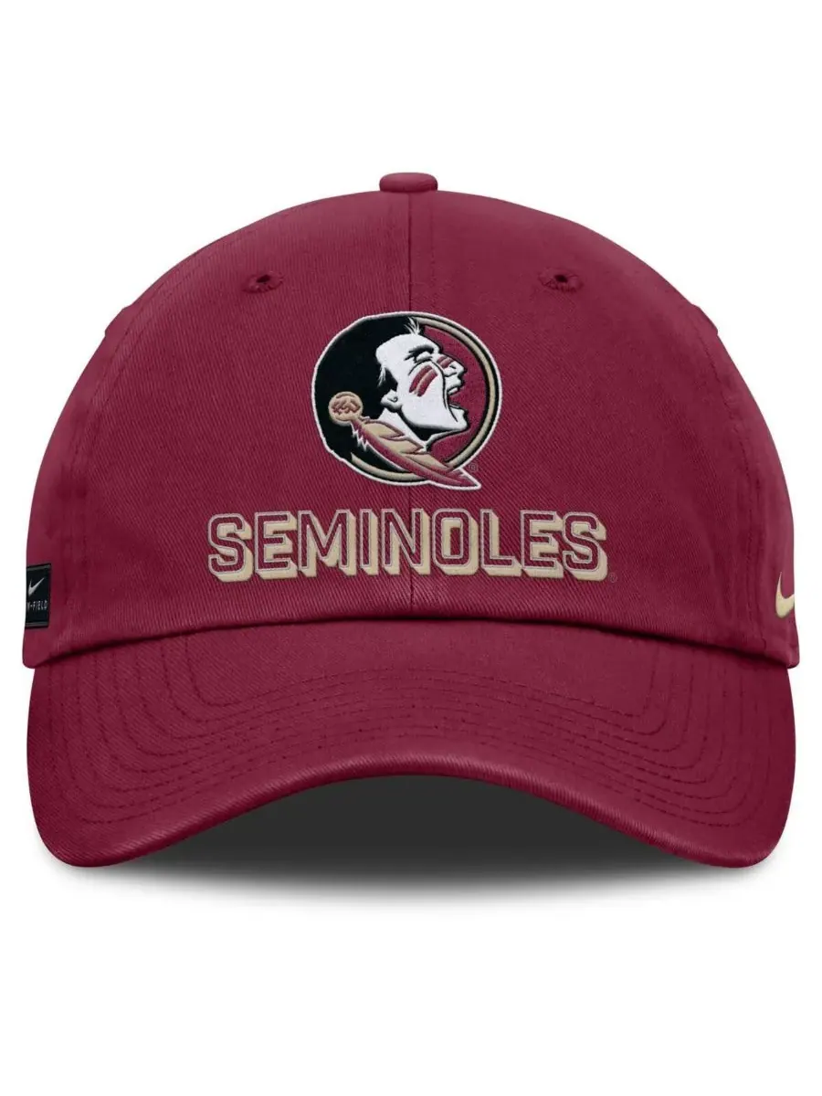 Мужская регулируемая бейсболка Garnet Florida State Seminoles 2025 On-Field Club Nike — изображение 2 из 4, гранат
