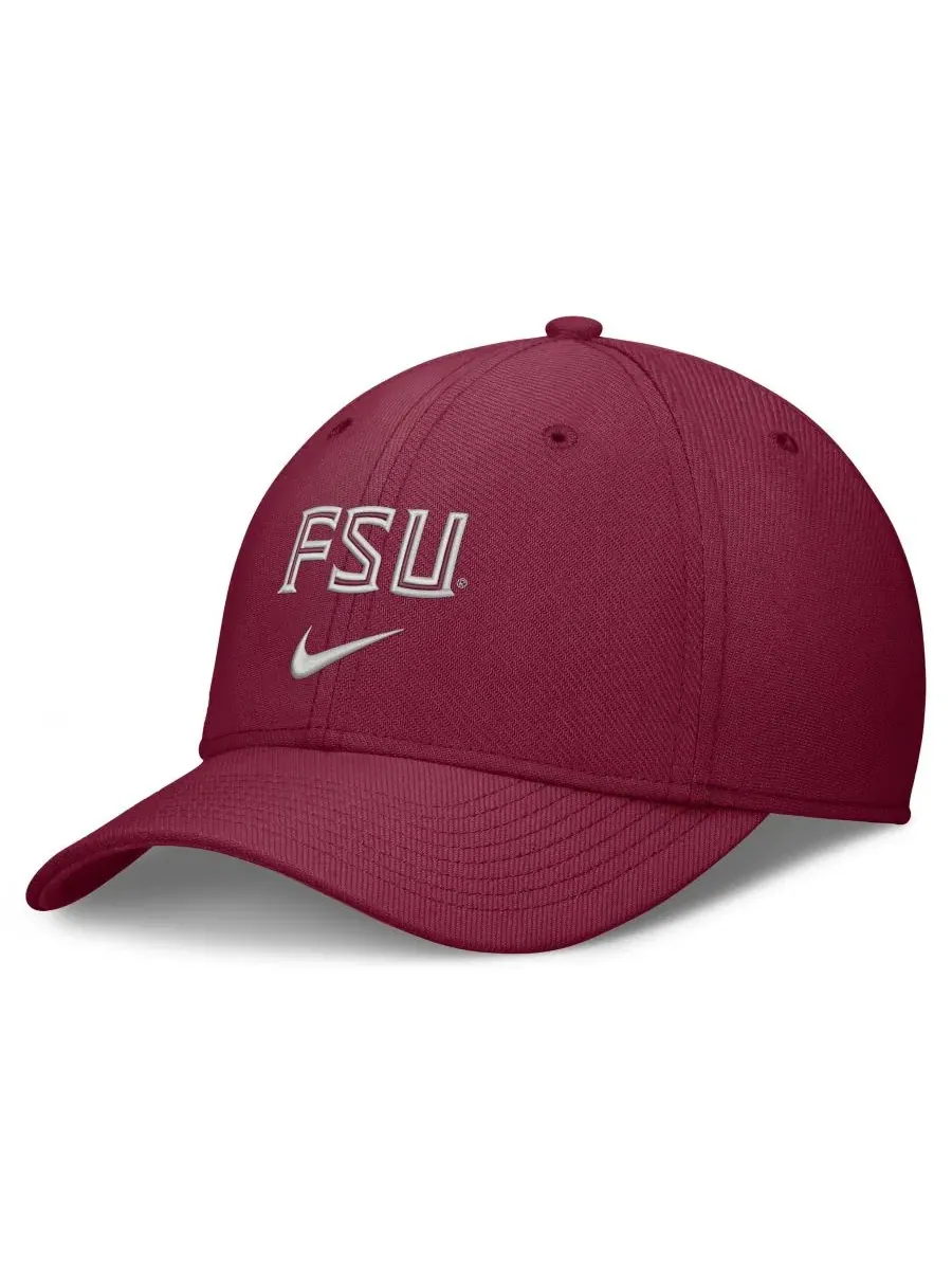 Кепка с вышивкой Florida State Seminoles Rise On-Field Swoosh Flex Dri-FIT Nike — изображение 1 из 3, гранат