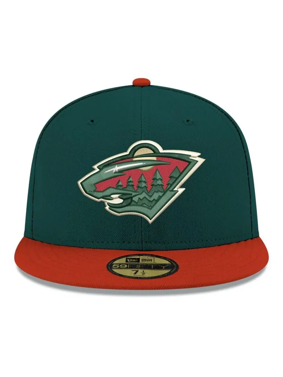 Бейсболка с вышивкой Minnesota Wild Core Logo New Era — изображение 2 из 4, зеленый красный