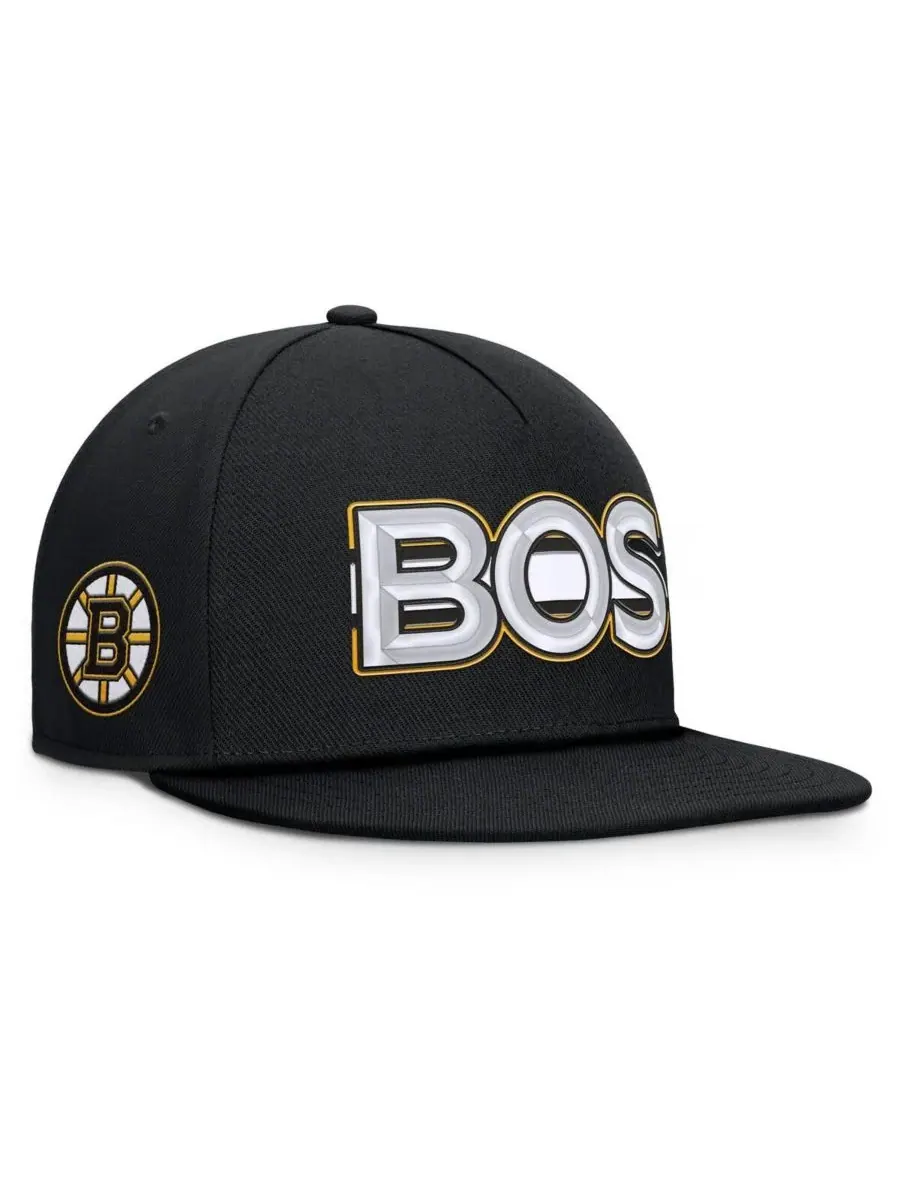 Fanatics Мужская черная бейсболка Boston Bruins с аутентичным командным кодом и снэпбеком — изображение 1 из 4, черный