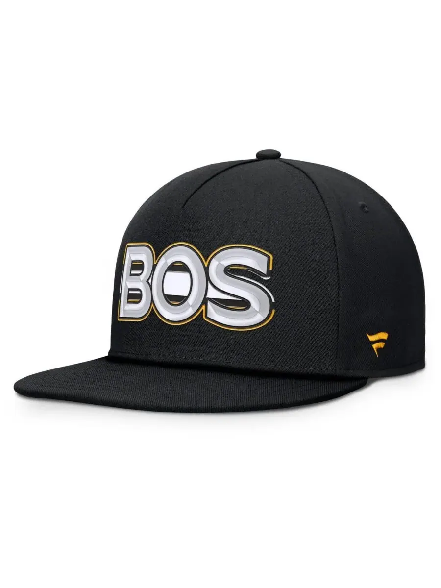 Fanatics Мужская черная бейсболка Boston Bruins с аутентичным командным кодом и снэпбеком — изображение 2 из 4, черный