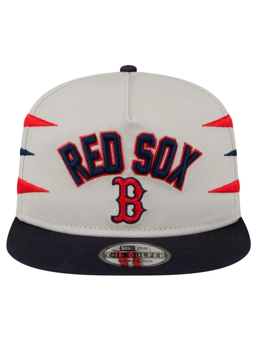 New Era Мужская кремовая бейсболка Boston Red Sox Iron Golfer Snapback — изображение 2 из 5, бежевый
