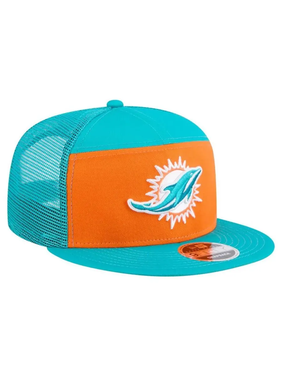 New Era Мужская оранжево-бирюзовая бейсболка Miami Dolphins Outdoor Split Panel 9FIFTY Snapback — изображение 3 из 5
