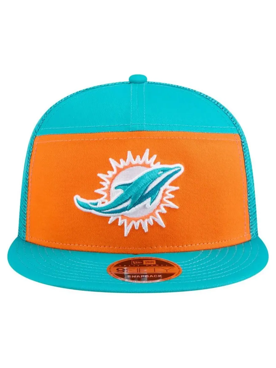 New Era Мужская оранжево-бирюзовая бейсболка Miami Dolphins Outdoor Split Panel 9FIFTY Snapback — изображение 5 из 5