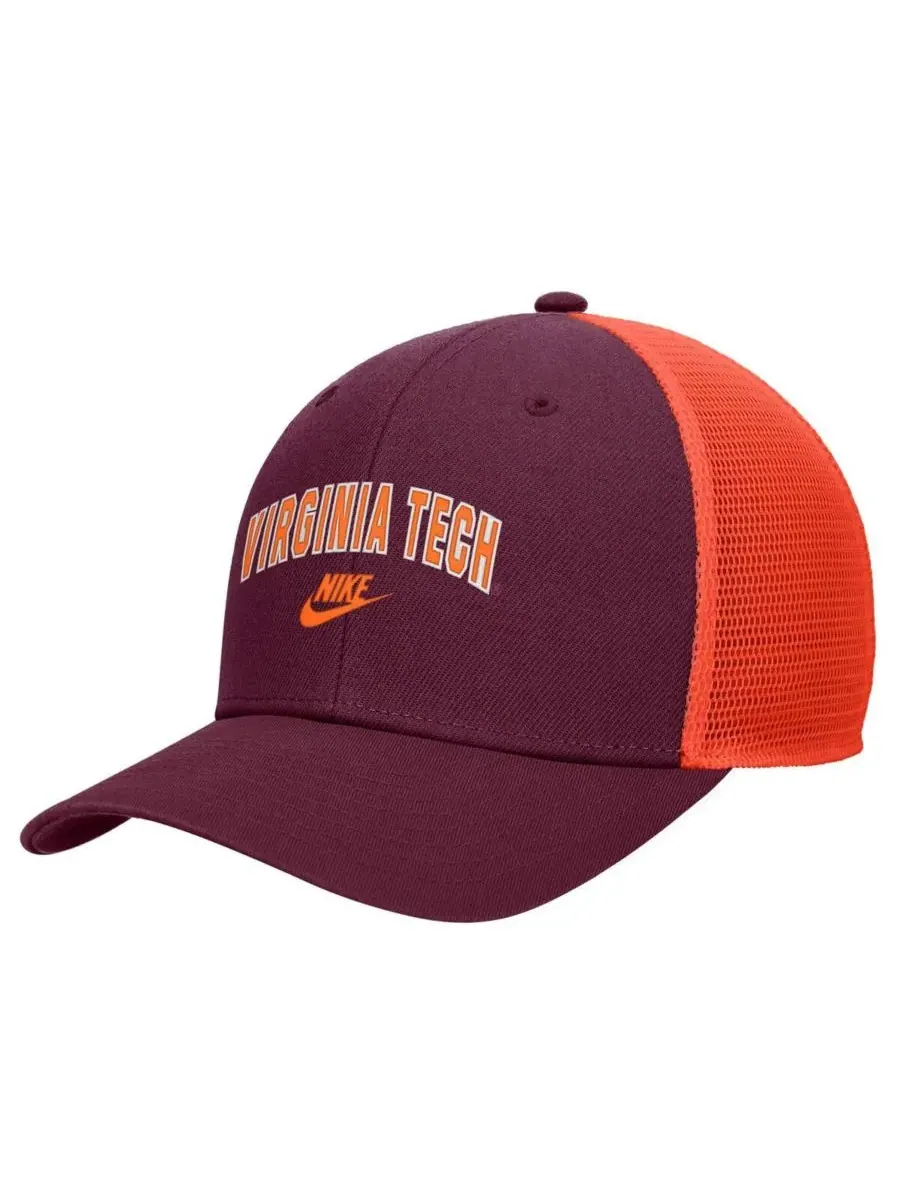 Nike Мужская бордовая винтажная бейсболка Virginia Tech Hokies Arch Rise Performance Trucker с — изображение 1 из 2