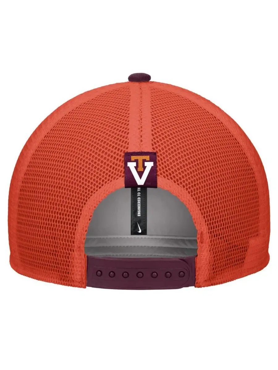 Nike Мужская бордовая винтажная бейсболка Virginia Tech Hokies Arch Rise Performance Trucker с — изображение 2 из 2