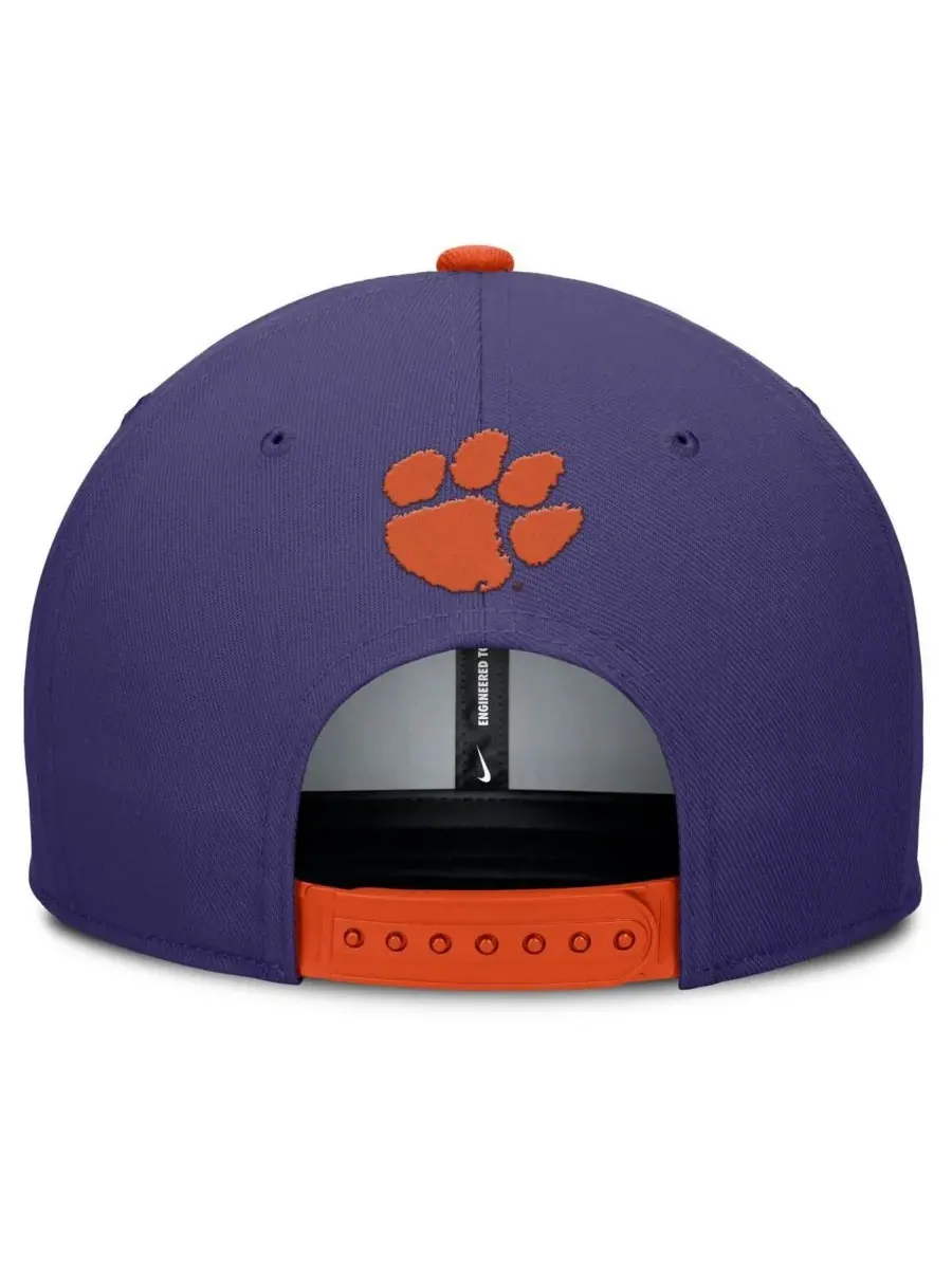 Nike Мужская фиолетово-оранжевая кепка-снепбек Clemson Tigers 2025 Sideline Campus Pro Local — изображение 4 из 4