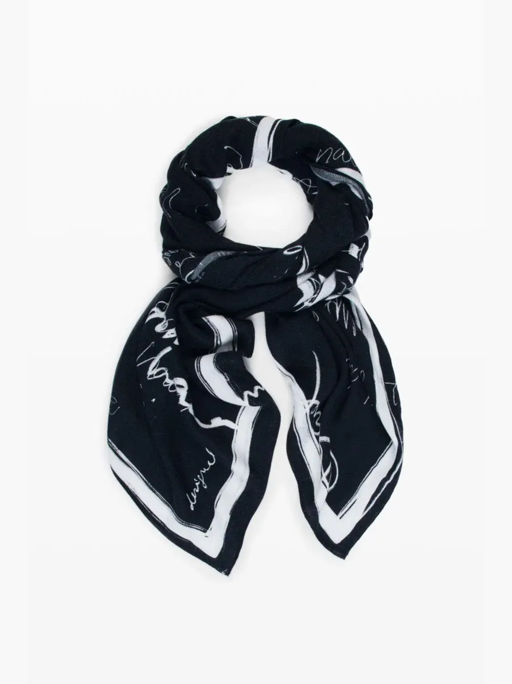 Платок с принтом Lettering Foulard Desigual — изображение 3 из 4, черный