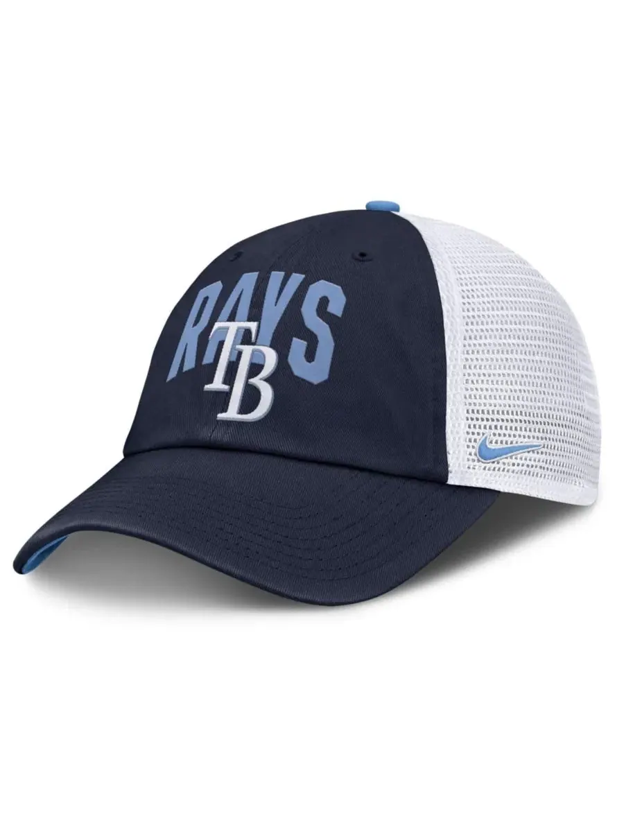 Бейсболка с сетчатыми вставками Tampa Bay Rays Primetime Club Nike — изображение 1 из 5, темно-синий белый