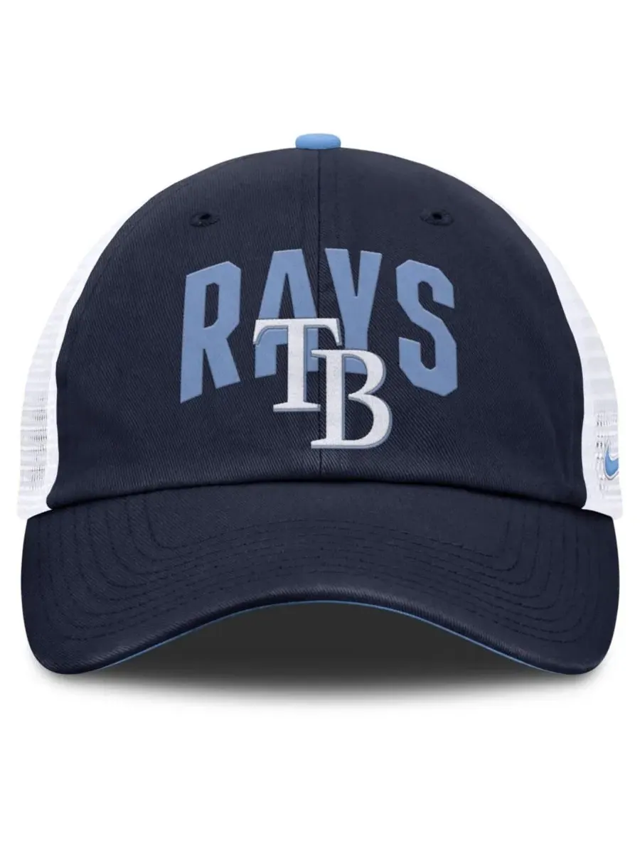 Бейсболка с сетчатыми вставками Tampa Bay Rays Primetime Club Nike — изображение 2 из 5, темно-синий белый