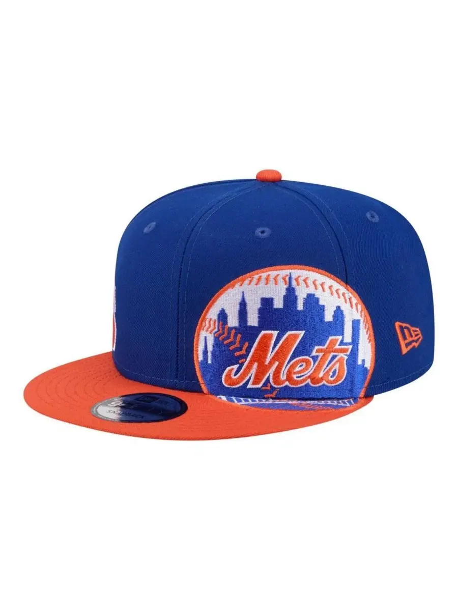 Кепка с высокой тульей и плоским козырьком, с вышивкой New York Mets New Era — изображение 1 из 5, оранжевый