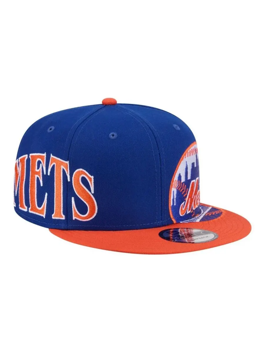 Кепка с высокой тульей и плоским козырьком, с вышивкой New York Mets New Era — изображение 3 из 5, оранжевый