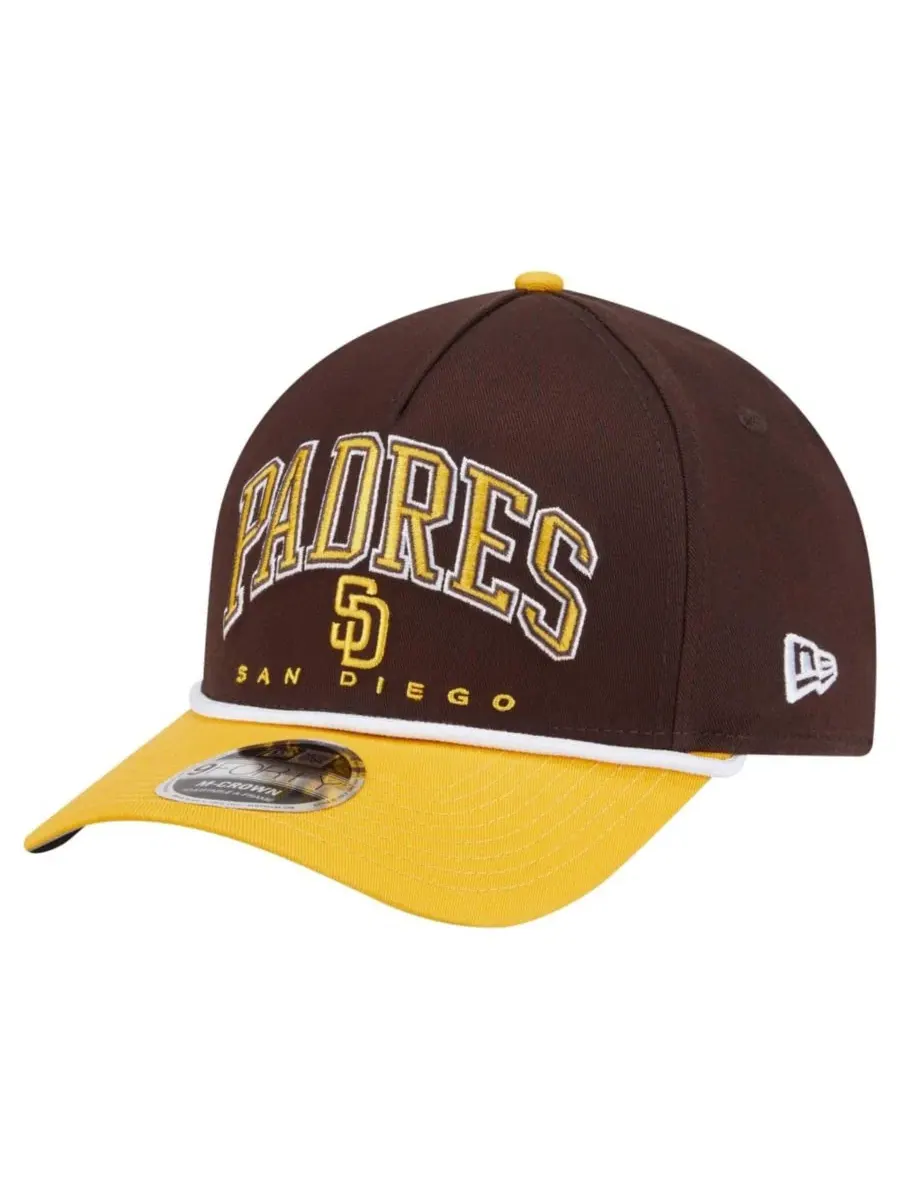 Кепка New Era San Diego Padres Arch 9FORTY A-Frame M-Crown с застежкой-трещоткой — изображение 1 из 5, коричневый золотистый