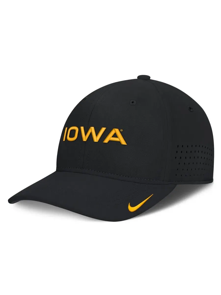 Кепка Nike Iowa Hawkeyes Gameday Aerobill Swooshflex Dri-FIT — изображение 1 из 5, черный