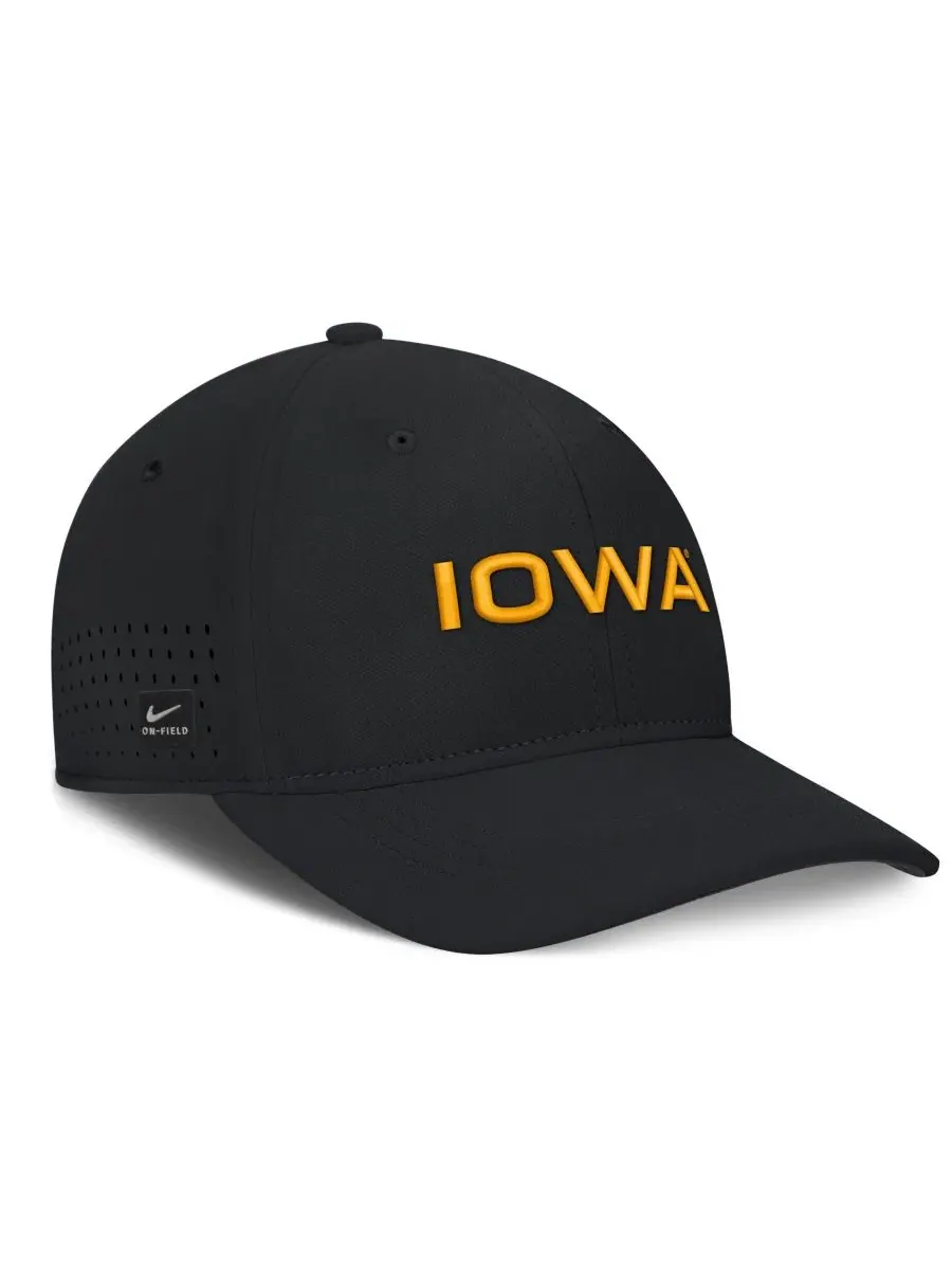 Кепка Nike Iowa Hawkeyes Gameday Aerobill Swooshflex Dri-FIT — изображение 3 из 5, черный