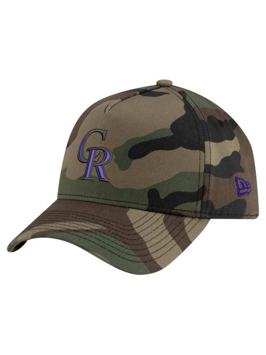New Era Мужская камуфляжная кепка Colorado Rockies Woodland Team Pop 9FORTY A-Frame с регулируемой — изображение 1 из 5