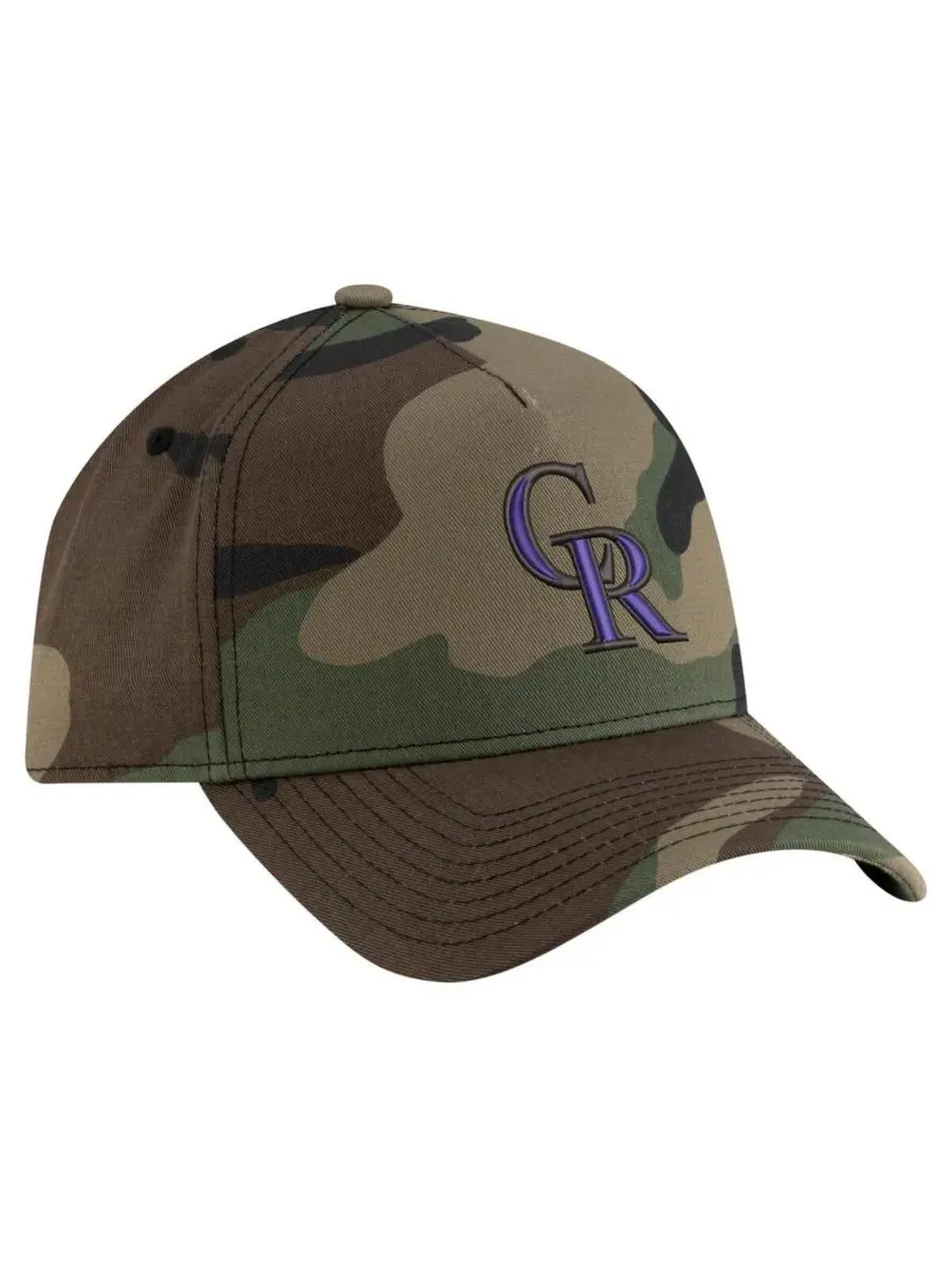 New Era Мужская камуфляжная кепка Colorado Rockies Woodland Team Pop 9FORTY A-Frame с регулируемой — изображение 4 из 5