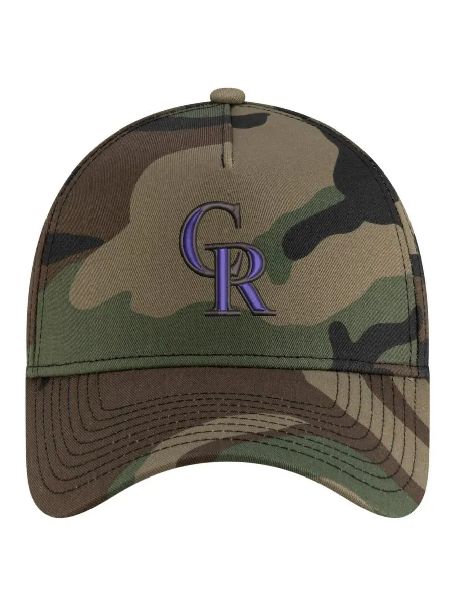 New Era Мужская камуфляжная кепка Colorado Rockies Woodland Team Pop 9FORTY A-Frame с регулируемой — изображение 5 из 5