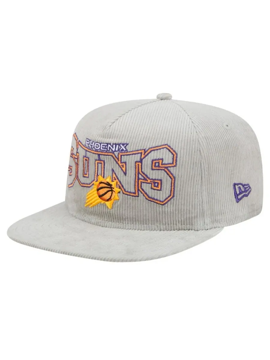 New Era Мужская серая вельветовая кепка-бейсболка Phoenix Suns в стиле ретро — изображение 1 из 5, серый