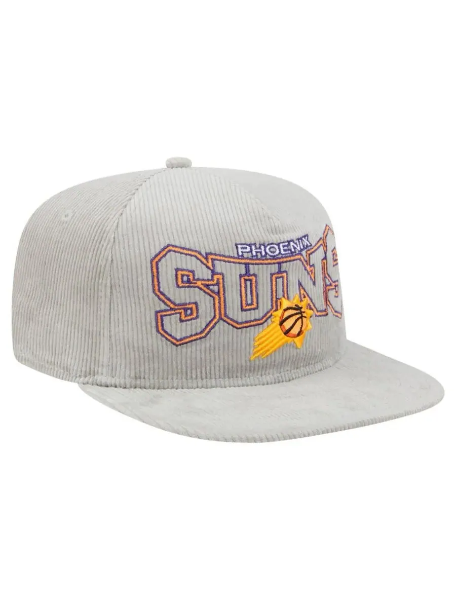 New Era Мужская серая вельветовая кепка-бейсболка Phoenix Suns в стиле ретро — изображение 3 из 5, серый