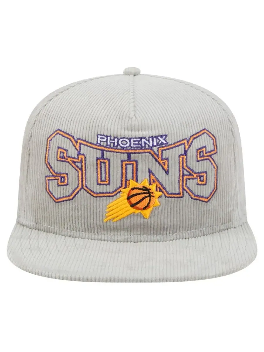 New Era Мужская серая вельветовая кепка-бейсболка Phoenix Suns в стиле ретро — изображение 5 из 5, серый